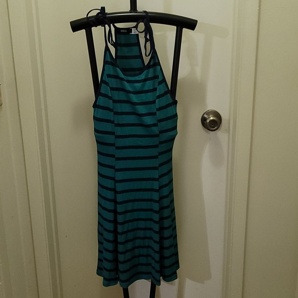 BDG Green dress with blue stripes